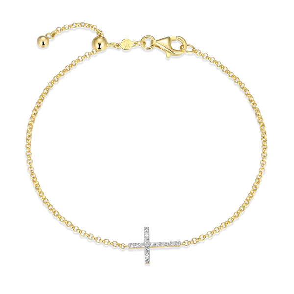 Monte Luna Cross Bolo Bracelet in 14k Yellow Gold Plated Sterling Silver Puckett's Fine Jewelry Benton, KY