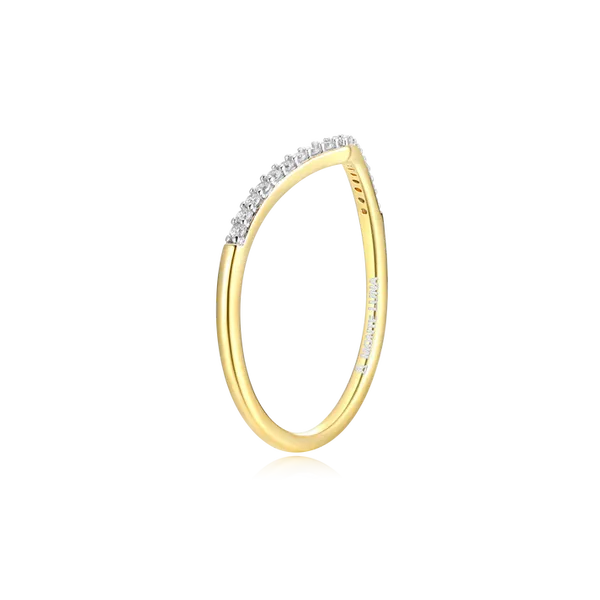 Monte Luna Chevron Stackable Ring in 14k Yellow Gold Plated Sterling Silver Image 2 Puckett's Fine Jewelry Benton, KY