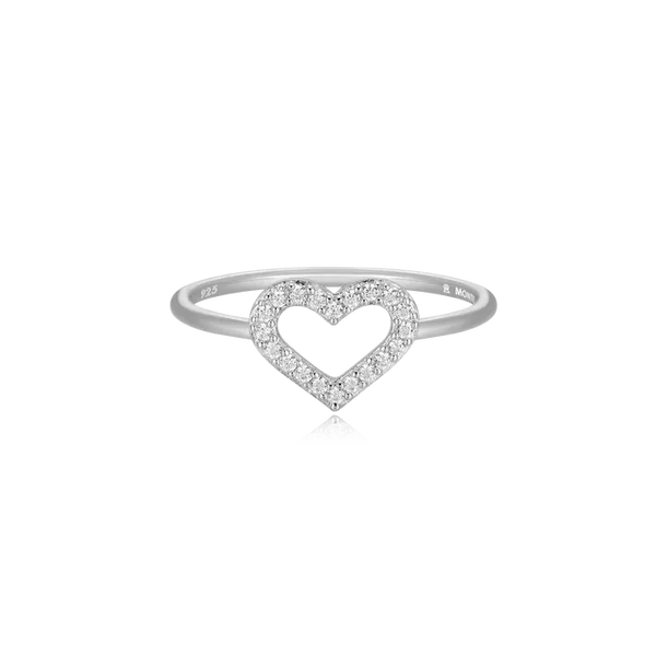 Monte Luna Open Heart Statement Ring in Rhodium Plated Sterling Silver Puckett's Fine Jewelry Benton, KY