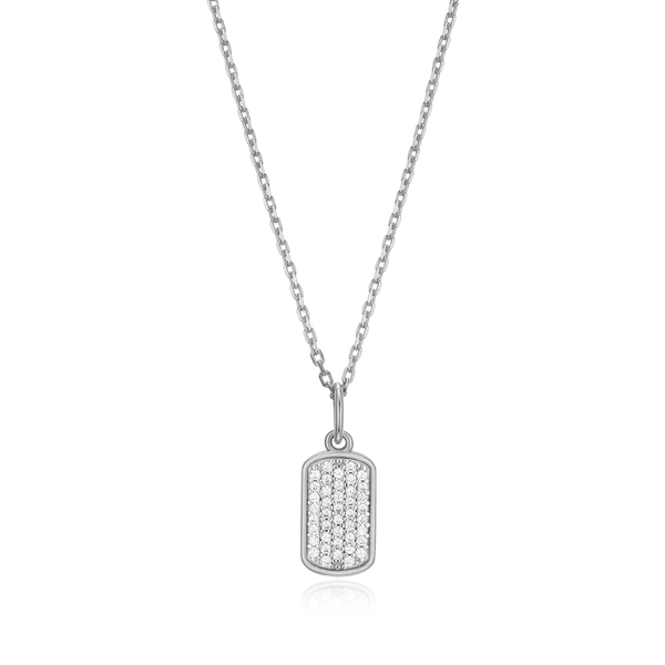 Monte Luna Hex Tag Pendant Necklace in Rhodium Plated Sterling Silver Puckett's Fine Jewelry Benton, KY
