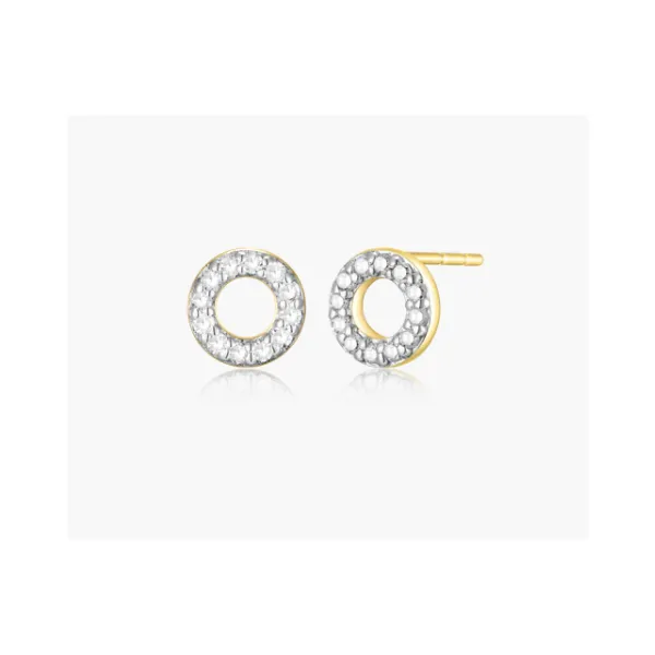 Monte Luna Open Circle Stud Earrings in 14k Yellow Gold Plated Sterling Silver Puckett's Fine Jewelry Benton, KY
