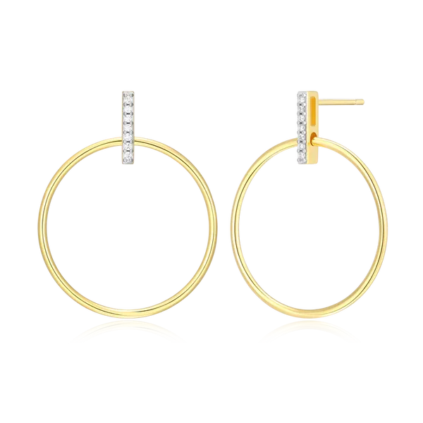 Monte Luna Front Hoop Stud Earrings in 14k Yellow Gold Plated Sterling Silver Puckett's Fine Jewelry Benton, KY