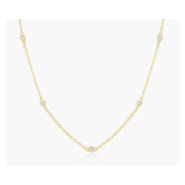 Gold Plated Station Necklace With 5 Bezel-Set Lab grown Diamonds Puckett's Fine Jewelry Benton, KY
