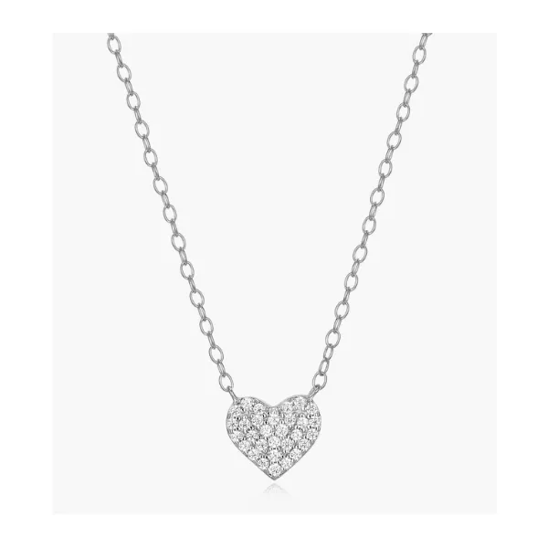 Monte Luna Pave Heart Necklace in Rhodium-Plated Sterling Silver Puckett's Fine Jewelry Benton, KY