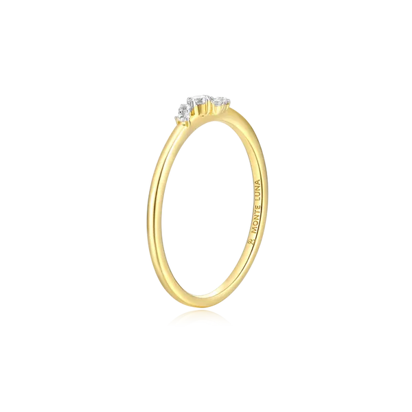 Monte Luna Lab Created Diamond Scatter Stackable Ring in 14k Yellow Gold Plated Sterling Silver Image 2 Puckett's Fine Jewelry Benton, KY