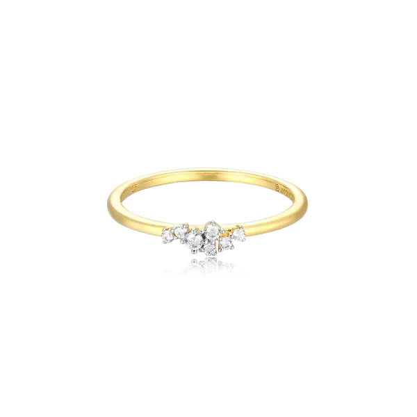 Monte Luna Lab Created Diamond Scatter Stackable Ring in 14k Yellow Gold Plated Sterling Silver Puckett's Fine Jewelry Benton, KY
