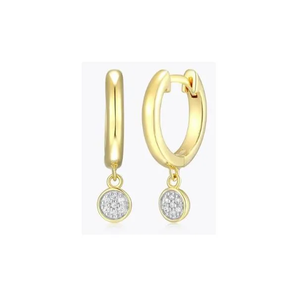 Monte Luna Sterling/Yellow Gold Plated Lab Grown Diamond Hoop Earrings Puckett's Fine Jewelry Benton, KY