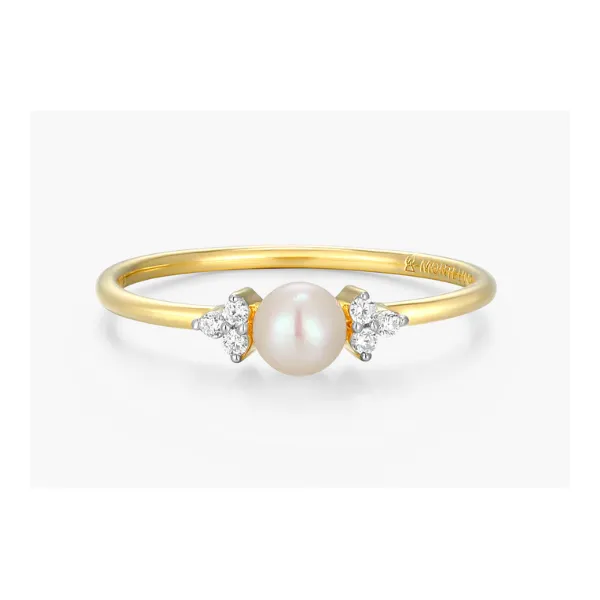 Monte Luna Genuine Pearl and Lab-Created Diamond Cluster Ring Puckett's Fine Jewelry Benton, KY