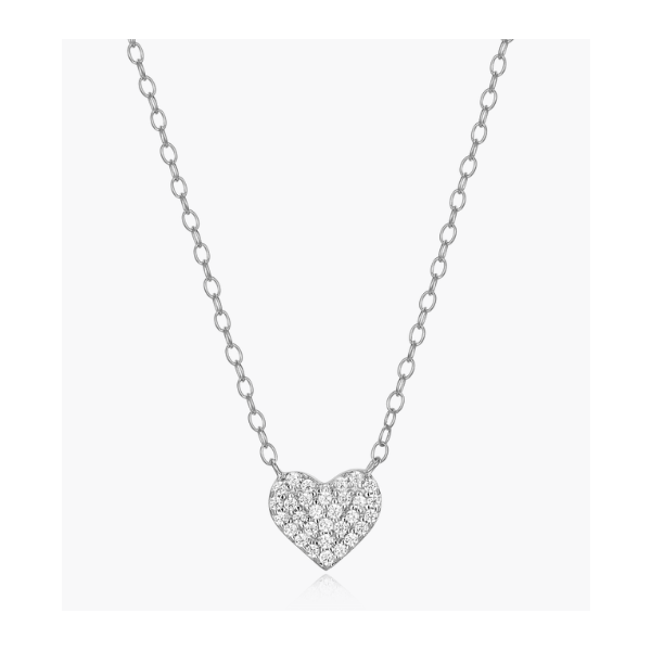 Monte Luna Pave Heart Necklace in Rhodium-Plated Sterling Silver Puckett's Fine Jewelry Benton, KY