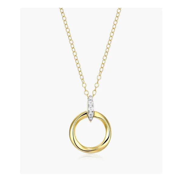 Monte Luna Knife Edge Circle Link Lab-Created Diamond Pendant Necklace Puckett's Fine Jewelry Benton, KY