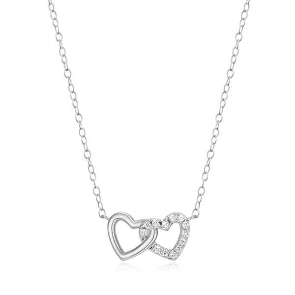 Monte Luna Open Twin Heart Necklace in Rhodium Plated Sterling Silver Puckett's Fine Jewelry Benton, KY