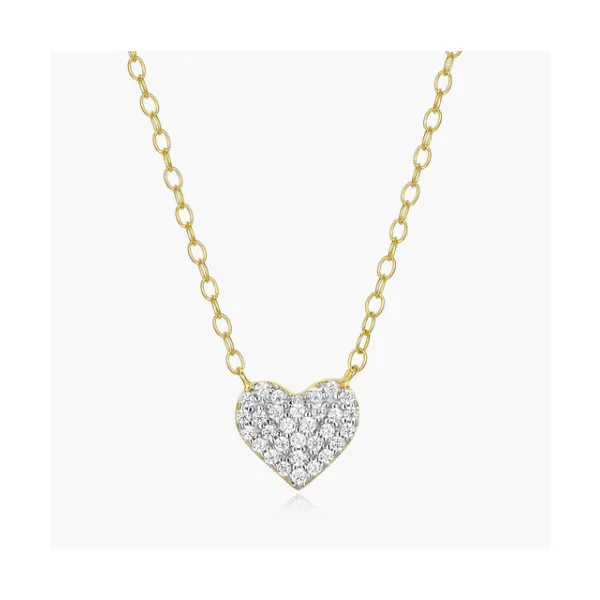 Monte Luna Pave Heart Necklace in 14K Yellow Gold Plated Sterling Silver Puckett's Fine Jewelry Benton, KY