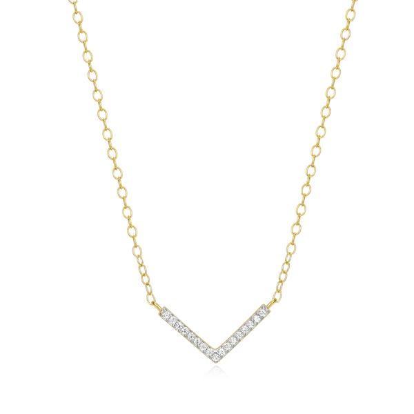 Monte Luna Chevron Statement Necklace in 14k Yellow Gold Plated Sterling Silver Puckett's Fine Jewelry Benton, KY
