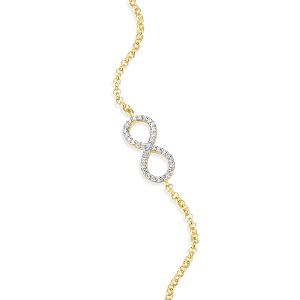 Monte Luna Infinity Bolo Bracelet in 14k Yellow Gold Plated Sterling Silver Image 2 Puckett's Fine Jewelry Benton, KY