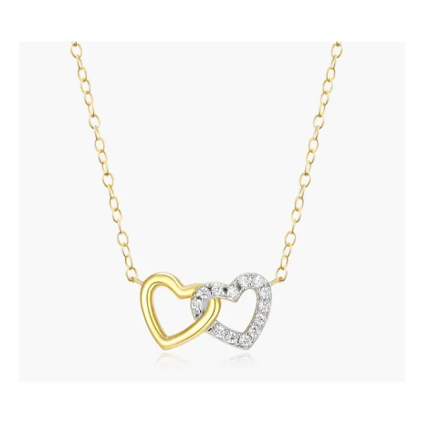Monte Luna Open Twin Heart Necklace in 14k Yellow Gold Plated Sterling Silver Puckett's Fine Jewelry Benton, KY