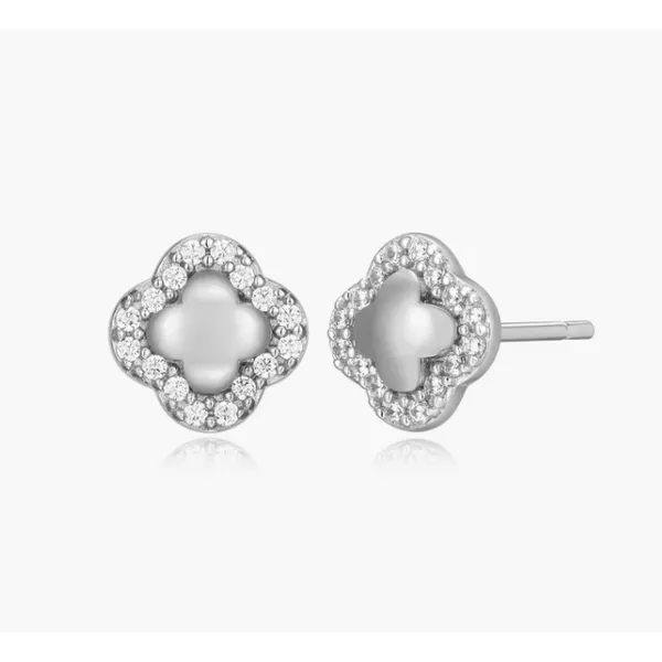 Monte Luna Clover Stud Earrings in Rhodium Plated Sterling Silver Puckett's Fine Jewelry Benton, KY