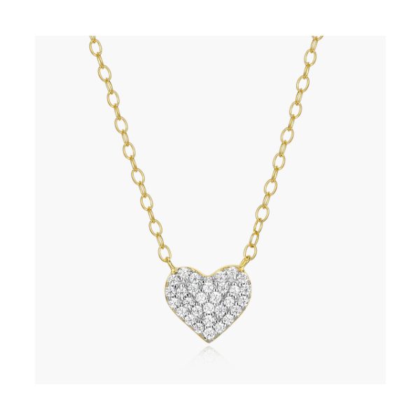 Monte Luna Pave Heart Necklace in 14K Yellow Gold Plated Sterling Silver Puckett's Fine Jewelry Benton, KY