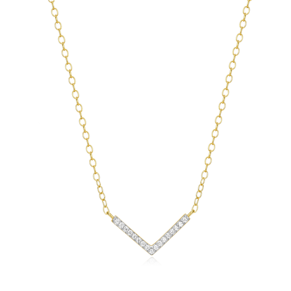 Monte Luna Chevron Statement Necklace in 14k Yellow Gold Plated Sterling Silver Puckett's Fine Jewelry Benton, KY