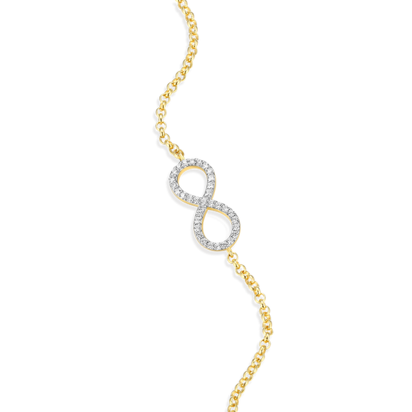 Monte Luna Infinity Bolo Bracelet in 14k Yellow Gold Plated Sterling Silver Image 2 Puckett's Fine Jewelry Benton, KY