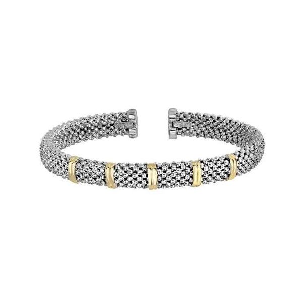 Phillip Gavriel Sterling Silver & 18K Gold Bar Bangle Puckett's Fine Jewelry Benton, KY