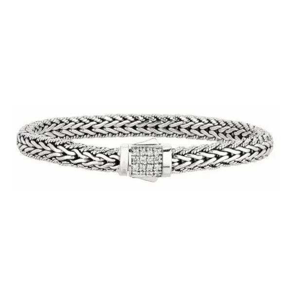 Phillip Gavriel Sterling Silver Signature Woven Sapphire Lock Bracelet Puckett's Fine Jewelry Benton, KY