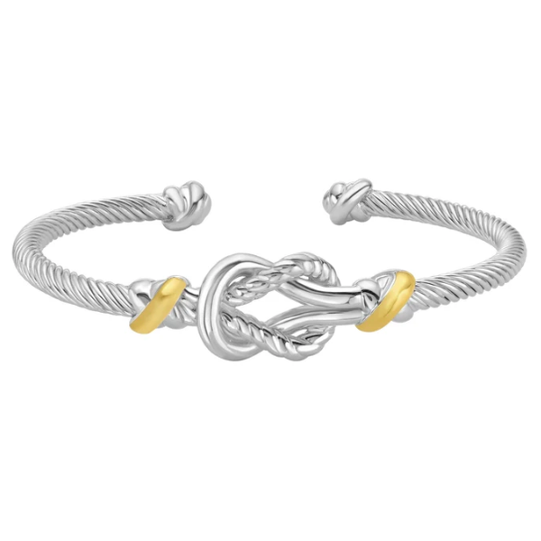 Phillip Gavriel Silver & 18K Knot Cuff Bangle Puckett's Fine Jewelry Benton, KY