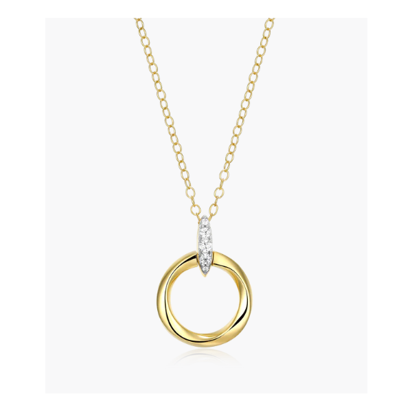 Monte Luna Knife Edge Circle Link Lab-Created Diamond Pendant Necklace Puckett's Fine Jewelry Benton, KY