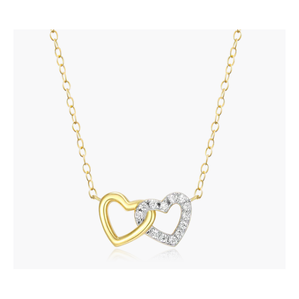 Monte Luna Open Twin Heart Necklace in 14k Yellow Gold Plated Sterling Silver Puckett's Fine Jewelry Benton, KY