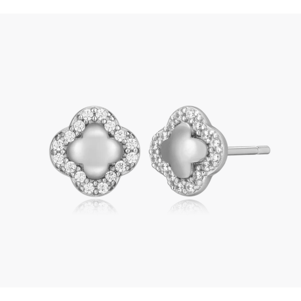 Monte Luna Clover Stud Earrings in Rhodium Plated Sterling Silver Puckett's Fine Jewelry Benton, KY