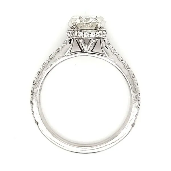 Platinum Hidden Halo 1.28 Carat Diamond Engagement Ring Image 3 Quality Gem LLC Bethel, CT