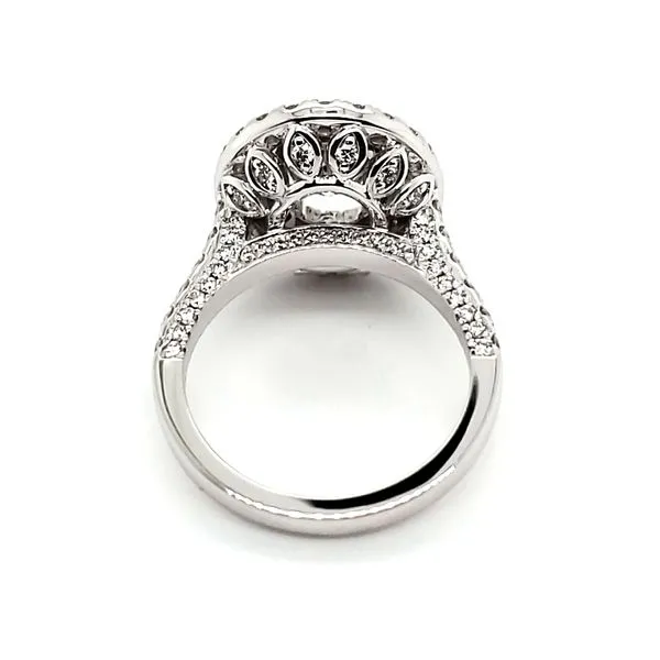 14K White Gold Double Halo Oval Diamond Ring Image 4 Quality Gem LLC Bethel, CT