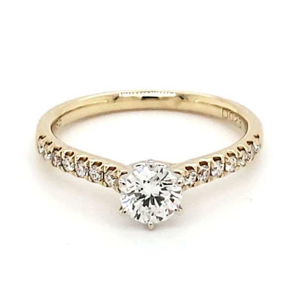 14K Yellow Gold 0.49 Carat Round Brilliant Diamond Engagement Ring Quality Gem LLC Bethel, CT
