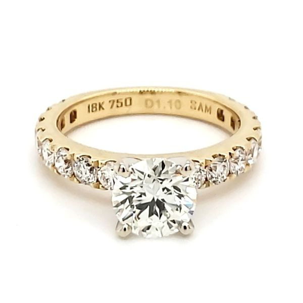 18K Yellow Gold 1.43 Carat Round Brilliant Diamond Engagement Ring Quality Gem LLC Bethel, CT