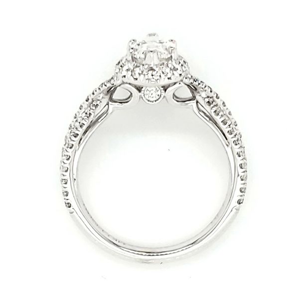 14K White Gold Marquise Halo Diamond Engagement Ring Image 3 Quality Gem LLC Bethel, CT