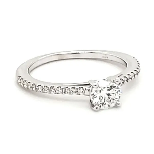 14K White Gold 0.48 Carat Round Brilliant Diamond Engagement Ring Image 2 Quality Gem LLC Bethel, CT