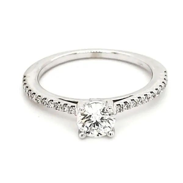 14K White Gold 0.48 Carat Round Brilliant Diamond Engagement Ring Quality Gem LLC Bethel, CT