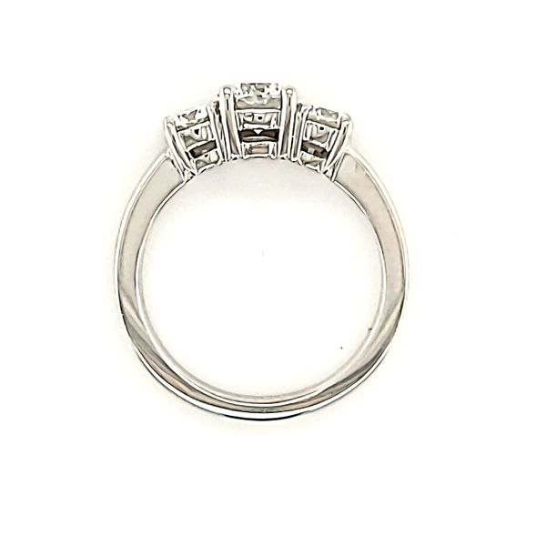 14K White Gold 3 Stone Diamond Fashion Ring Image 3 Quality Gem LLC Bethel, CT