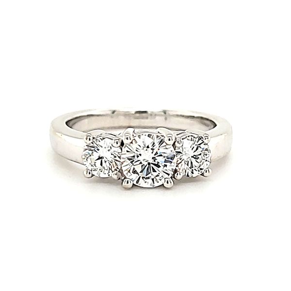 14K White Gold 3 Stone Diamond Fashion Ring Quality Gem LLC Bethel, CT