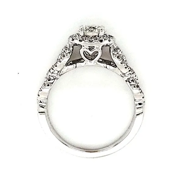 14K White Gold Heart Infinity & Round Halo Diamond Engagement Ring Image 3 Quality Gem LLC Bethel, CT