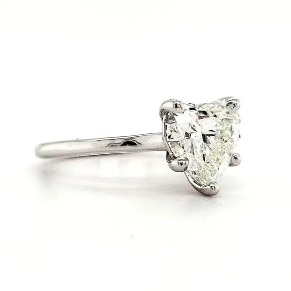14K White Gold Heart Shaped Diamond Ring Image 3 Quality Gem LLC Bethel, CT