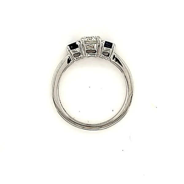 14K White Gold Diamond & Sapphire Ring Image 3 Quality Gem LLC Bethel, CT