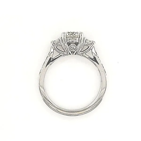 14K White Gold Three Stone Diamond Engagement Ring Image 3 Quality Gem LLC Bethel, CT