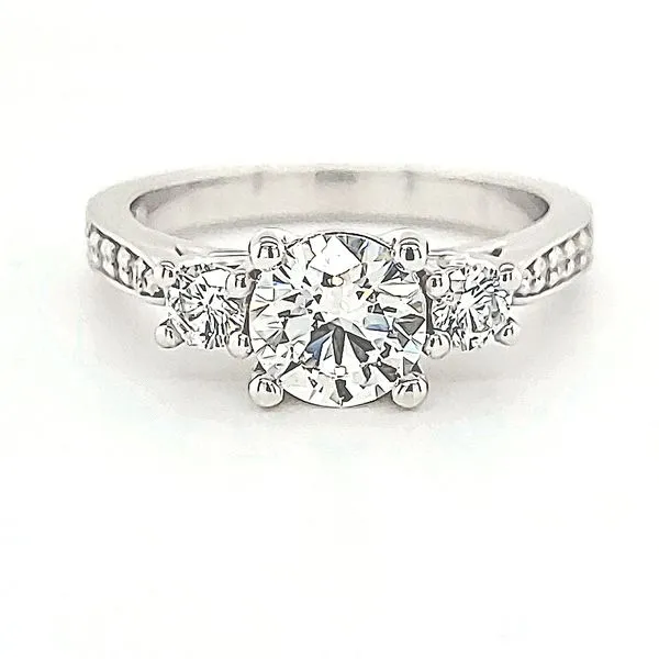 14K White Gold Three Stone Diamond Engagement Ring Quality Gem LLC Bethel, CT