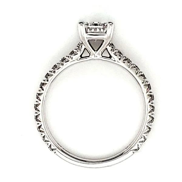 14K White Gold Emerald Cut 0.96 Carat Diamond Engagement Ring Image 3 Quality Gem LLC Bethel, CT