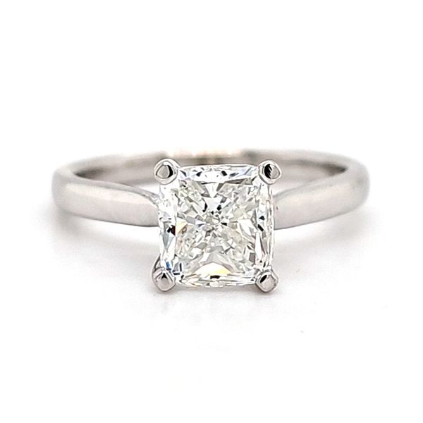 14K White Gold Cushion Solitaire Ring Size 6.5 Quality Gem LLC Bethel, CT