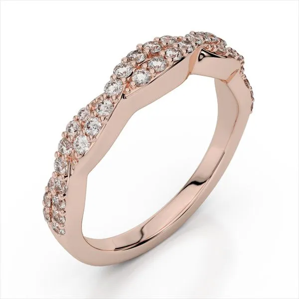 14K Rose Gold Twisted Diamond Band Quality Gem LLC Bethel, CT