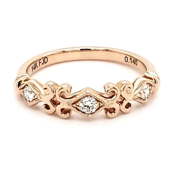 14K Rose Gold Double Ribbon Diamond Band Quality Gem LLC Bethel, CT