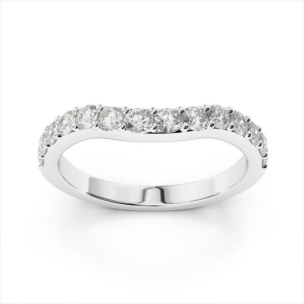 14K White Gold Curve Diamond Wedding Band Quality Gem LLC Bethel, CT
