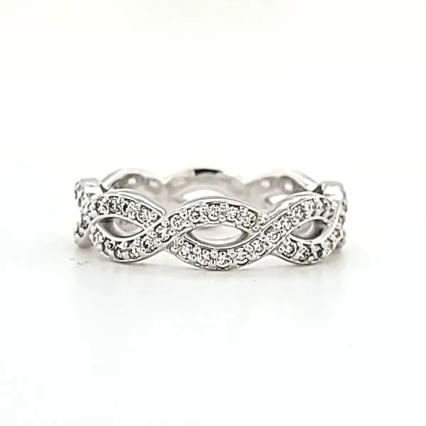 14K White Gold Diamond Infinity Eternity Band Quality Gem LLC Bethel, CT