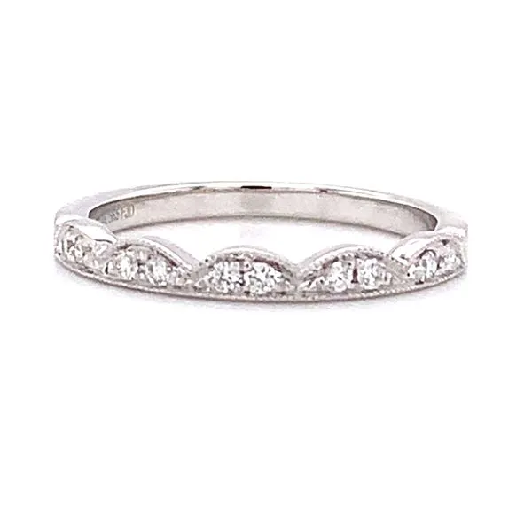 14K White Gold Scalloped Diamond Band Quality Gem LLC Bethel, CT